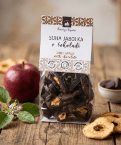 Suha jabolka v čokoladi 150 g