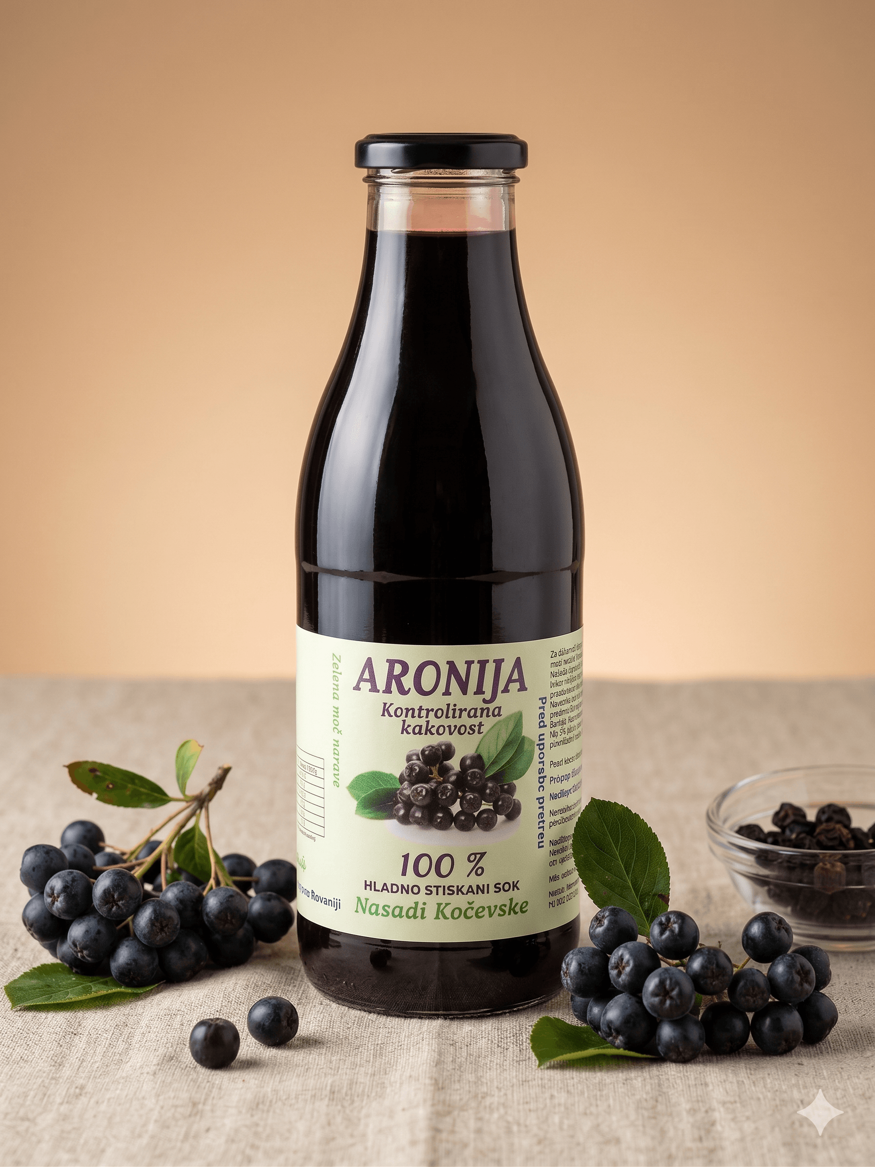 100% hladno stiskani sok aronije 0,5 L